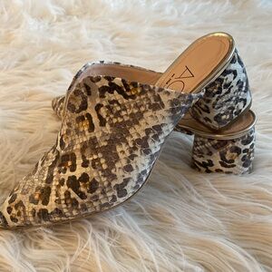 AGL snake print leather slip on sandals